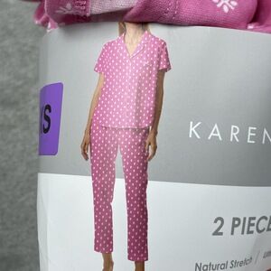 Karen Neuburger Women's XS Pajama Set Pink Cotton Blend d1231